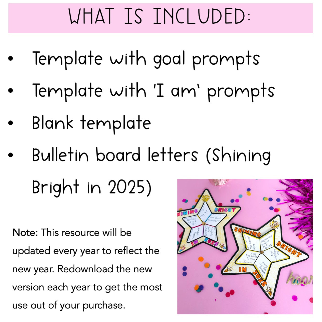 Shining Bright in 2025 | New Year Goal Setting Craft