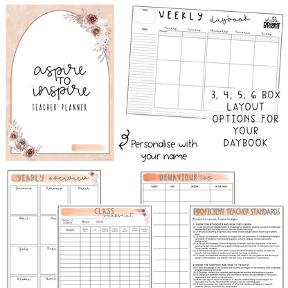 Editable Australian Teacher Planner | Annual Teacher Diary [Terracotta Arch Theme]