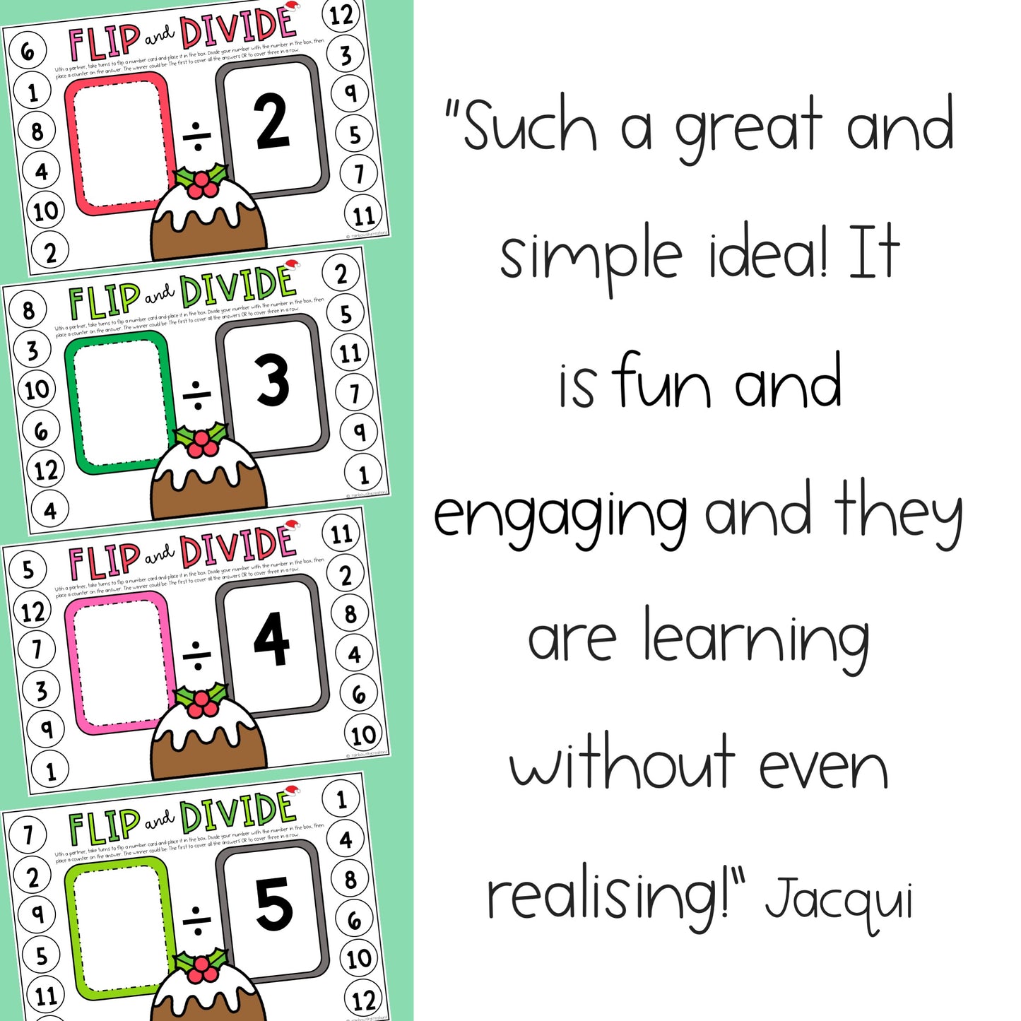 Holiday Flip it Games - Multiplication and Division Games
