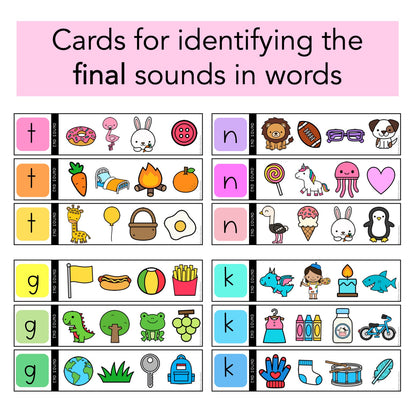 Phonics Clip Cards | Identifying Sound | Reading Centres