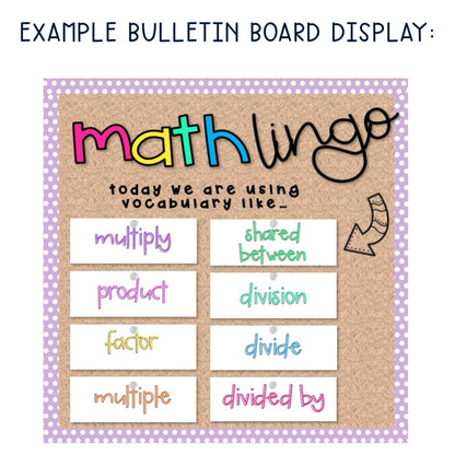 Math Vocabulary Cards | Maths Language | Australian Curriculum Aligned | Grade 5