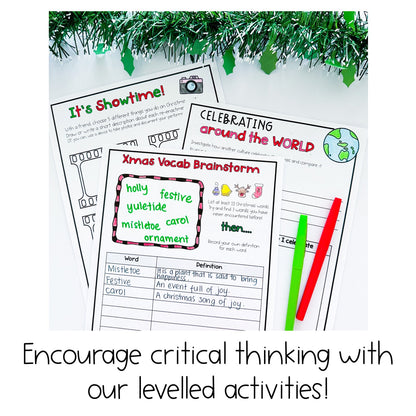 Christmas Activities | Creative Thinking Activities | Grades 3-6 [Digital & Printable]