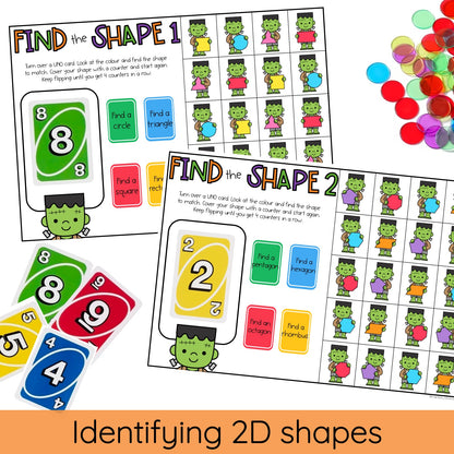 Halloween UNO Math Games - All Grades