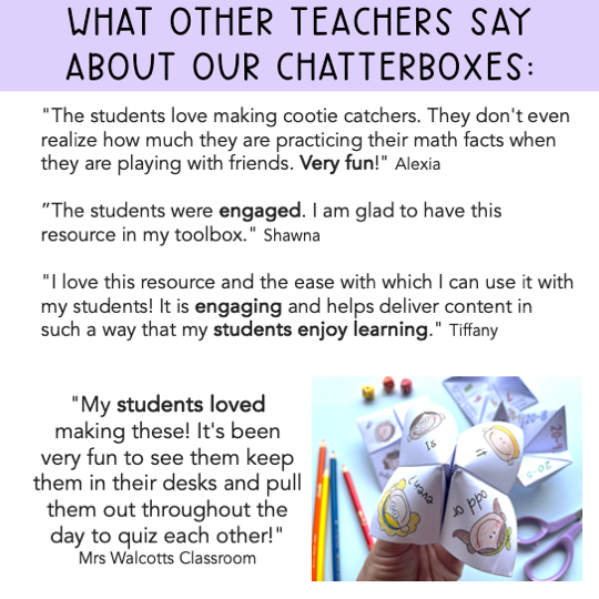 Math Fact Fluency chatterboxes - Addition & Subtraction (Grade 1 & 2)