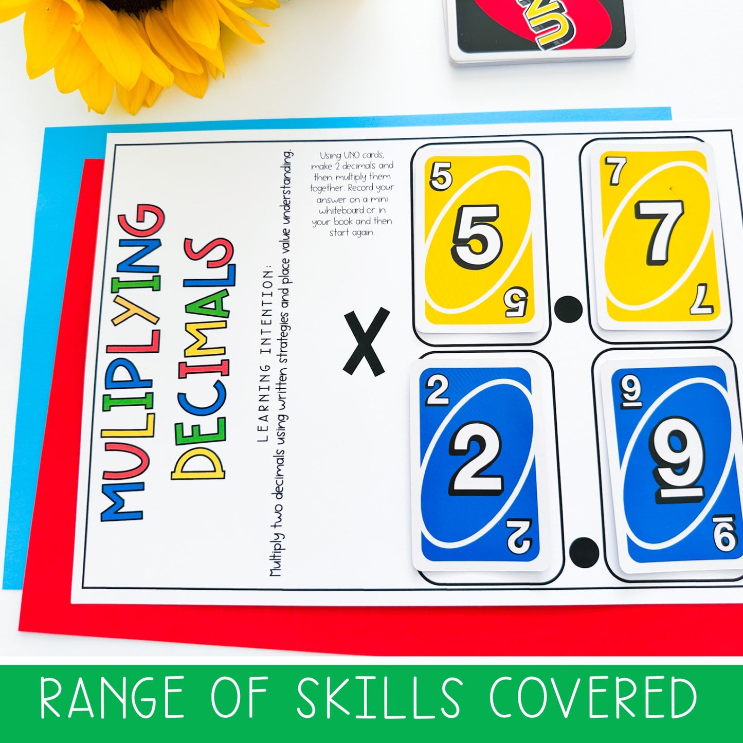 UNO Card Games | Math Centres | Grades 5-6 [VERSION 3]