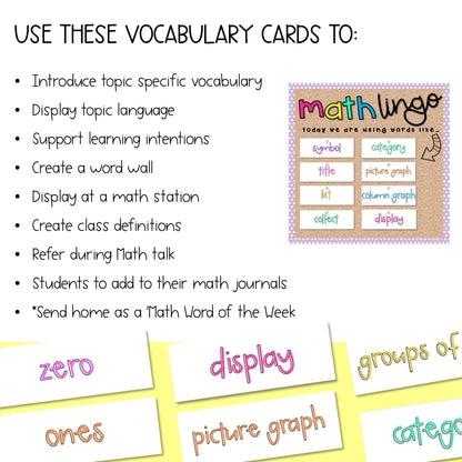 Math Vocabulary Cards | Maths Language | Australian Curriculum Aligned | Grade 3