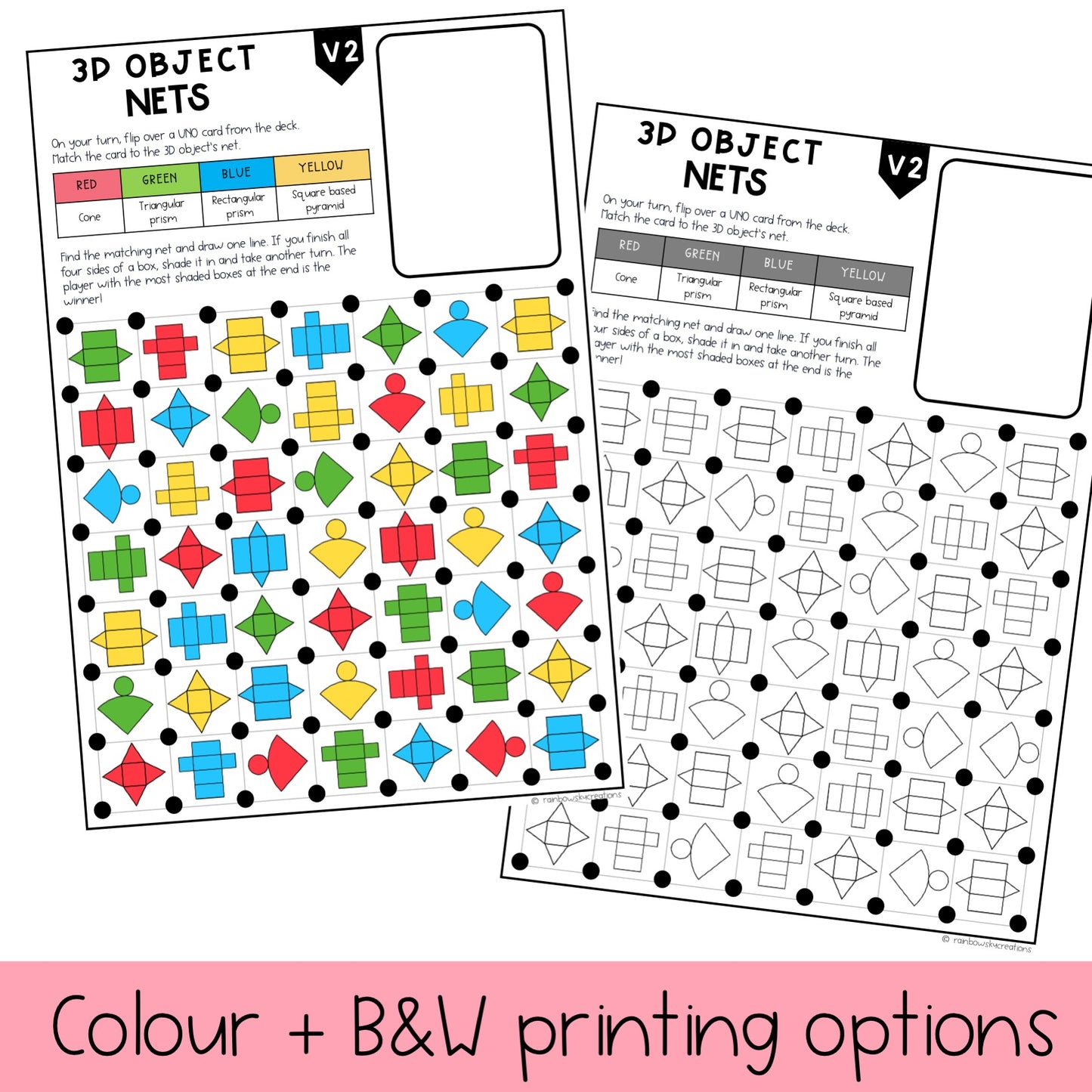 3D Objects Dots and Boxes Game