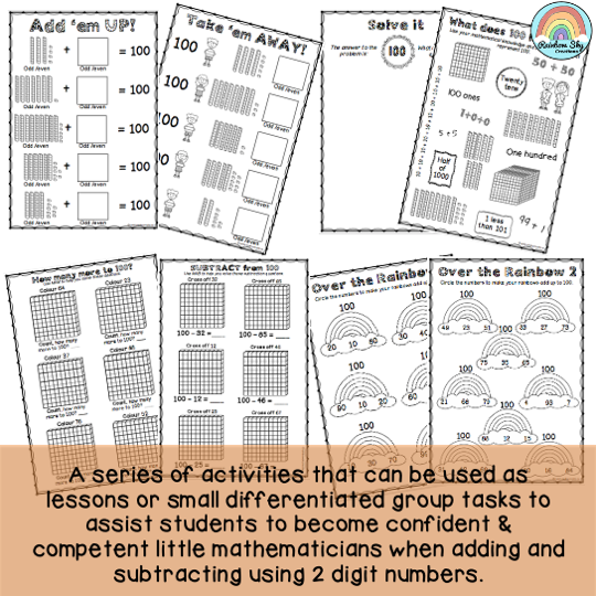 Addition & Subtraction Of 2-Digit Numbers | Friends Of 100 Worksheets | Grade 2