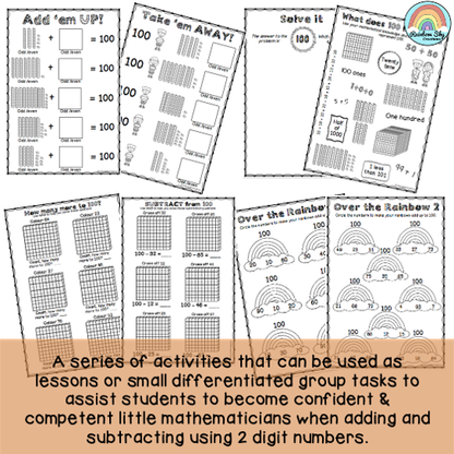 Addition & Subtraction Of 2-Digit Numbers | Friends Of 100 Worksheets | Grade 2