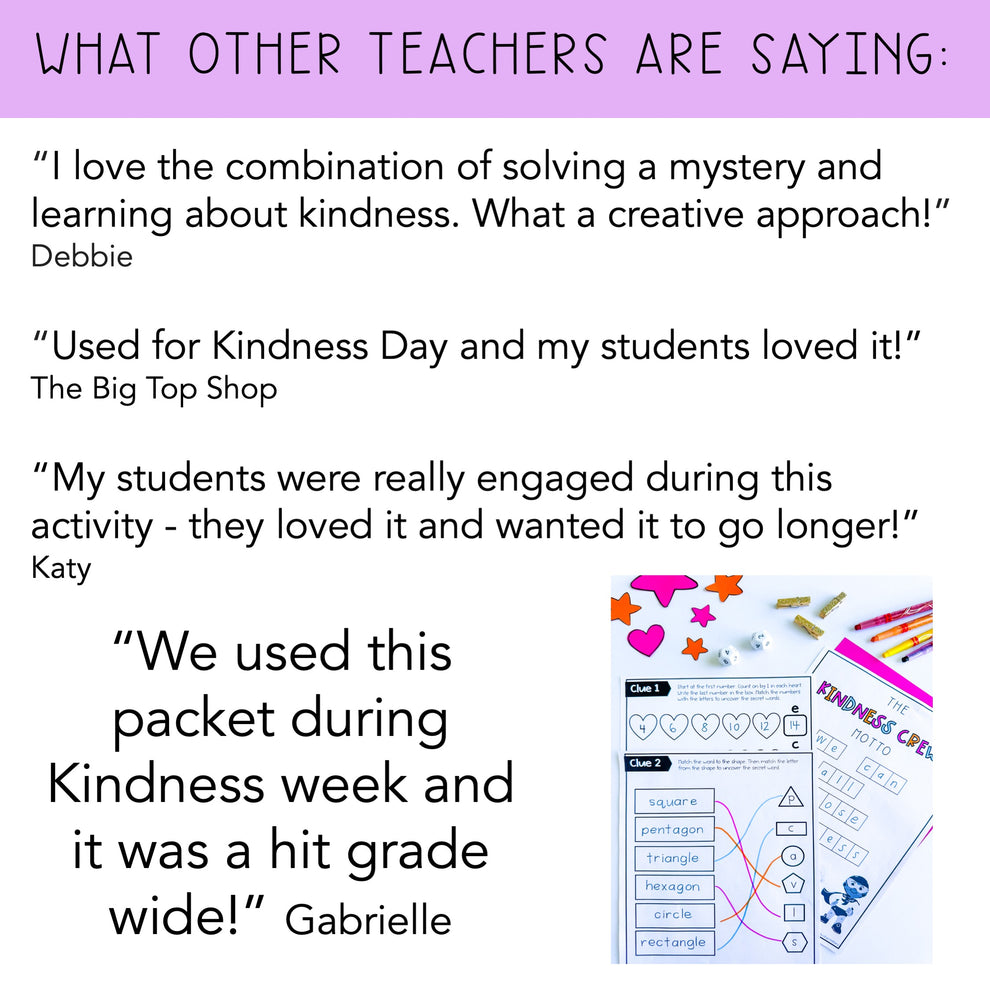 Kindness Day Code Cracker - Escape Room (Grade 1 & 2) – Rainbow Sky ...