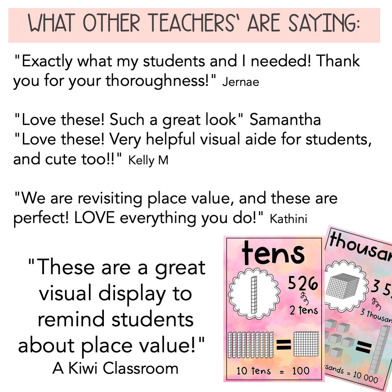 Pastel Place Value Posters | MAB Math Posters [Pastel Theme]