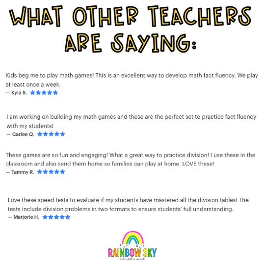 Division Chatterboxes | Division Facts Fluency & Division Practice