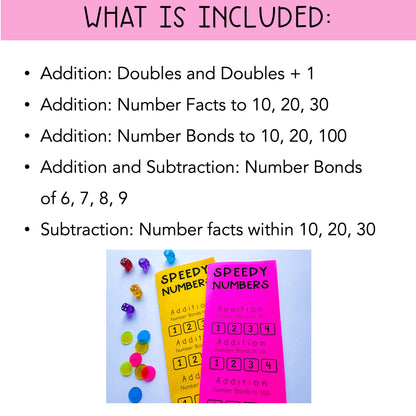 Speedy Numbers Booklets BUNDLE | Addition & Subtraction