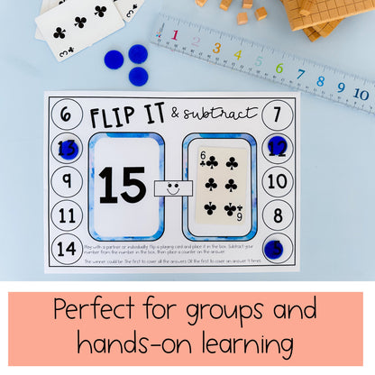 Subtraction Flip It  Games - Subtraction Math Centres