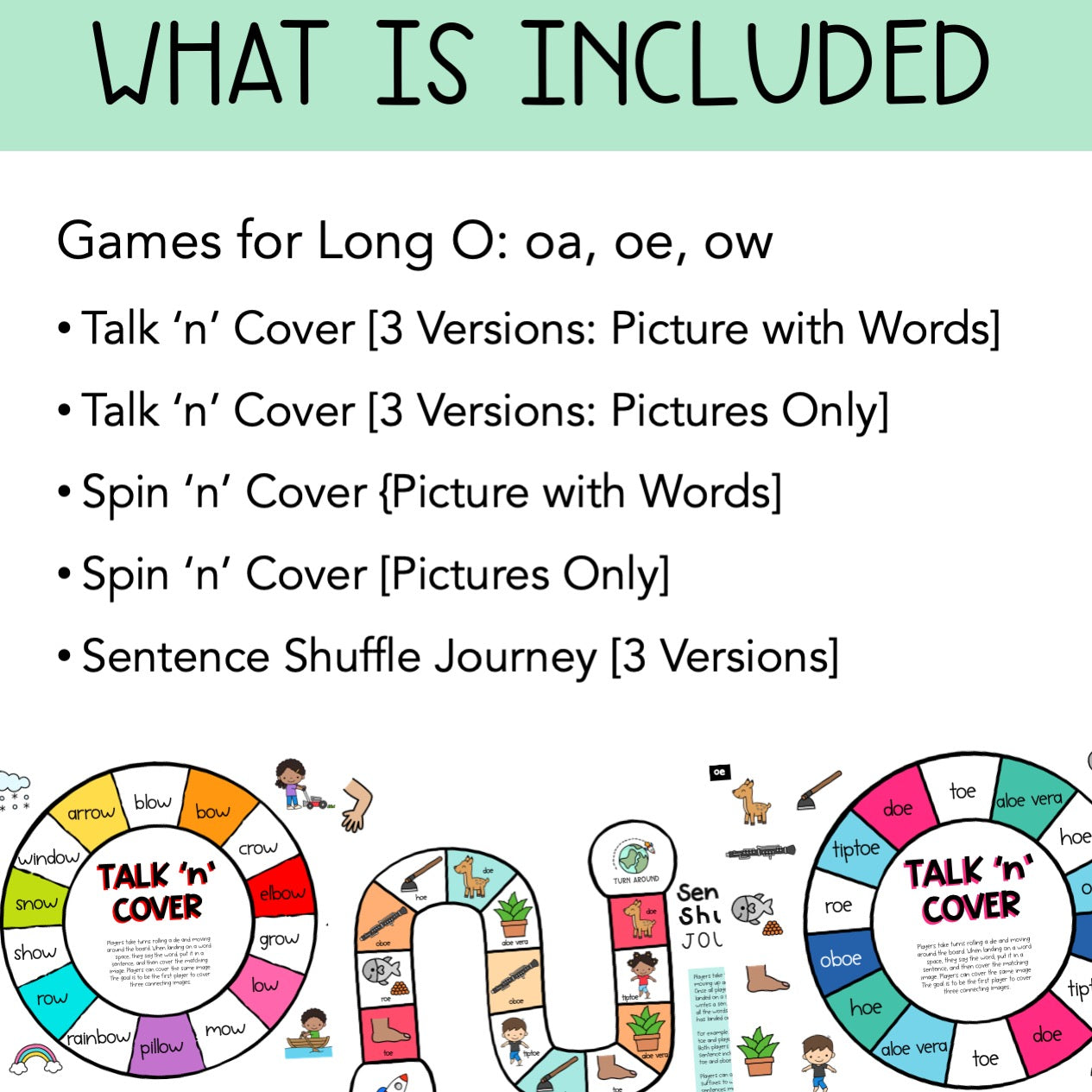 Long O Vowel Games | Reading Group Language Activity | Word Work Games