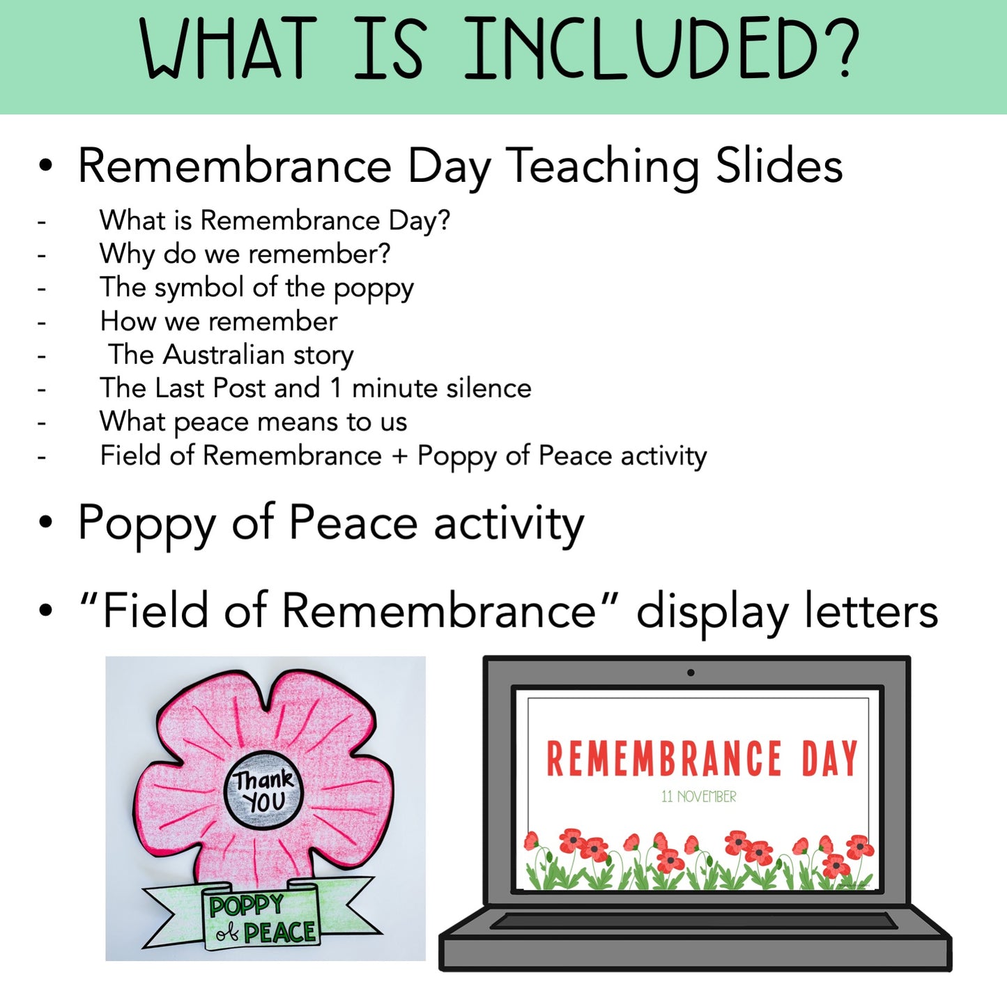 Remembrance Day Slideshow and Activity