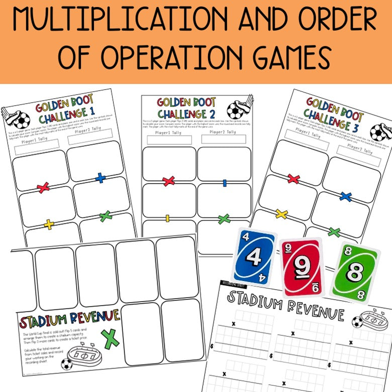 World Cup Edition UNO Math Games - All Grades