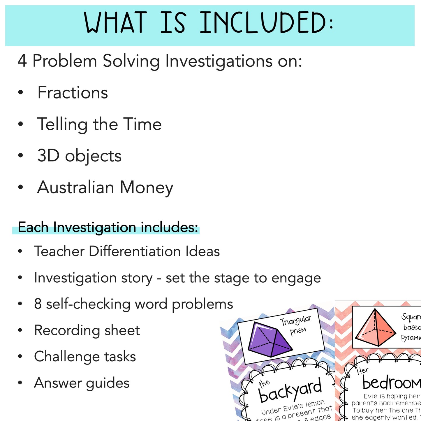 Math Investigations BUNDLE | Problem Solving | Scavenger Hunt | Grade 2