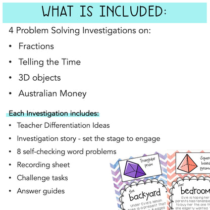 Math Investigations BUNDLE | Problem Solving | Scavenger Hunt | Grade 2