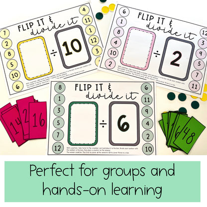 Division Flip it Games - Division Facts - Divide by 2 To 12