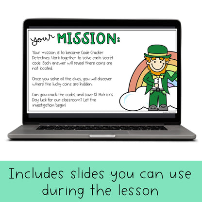 St Patrick's Day Math Code Cracker  (Grade 1 & 2)