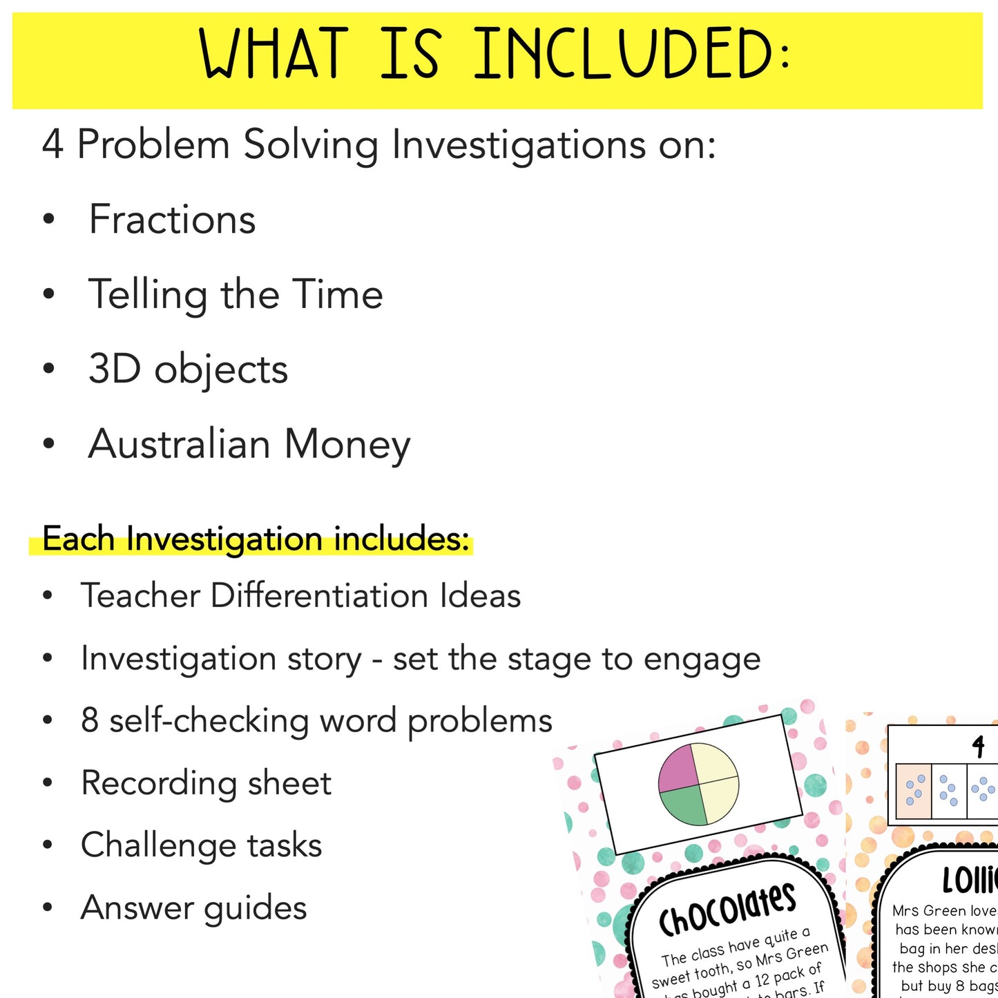 Math Investigations BUNDLE | Problem Solving | Scavenger Hunt | Grade 3