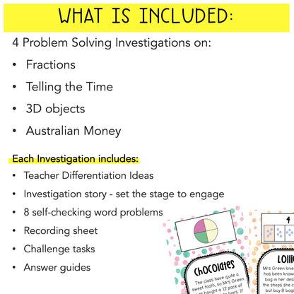 Math Investigations BUNDLE | Problem Solving | Scavenger Hunt | Grade 3