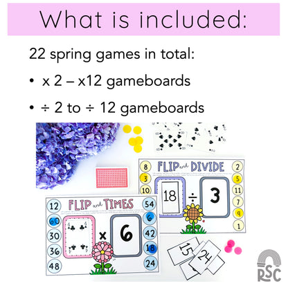 End of Year Multiplication and Division Flip it Games