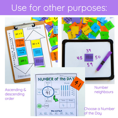 Ordering Numbers Maths Activity - Place Value Math Centres (Grades 1-2)