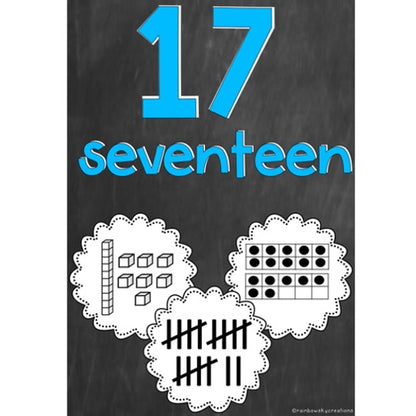 Number Posters 1-50 [Chalkboard Theme]