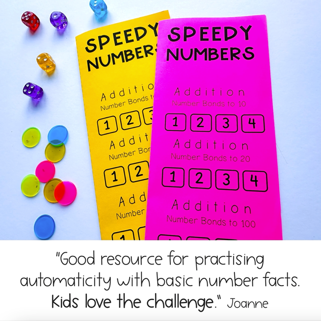 Speedy Numbers Booklet | Addition | Number Bonds To 10, 20, 100