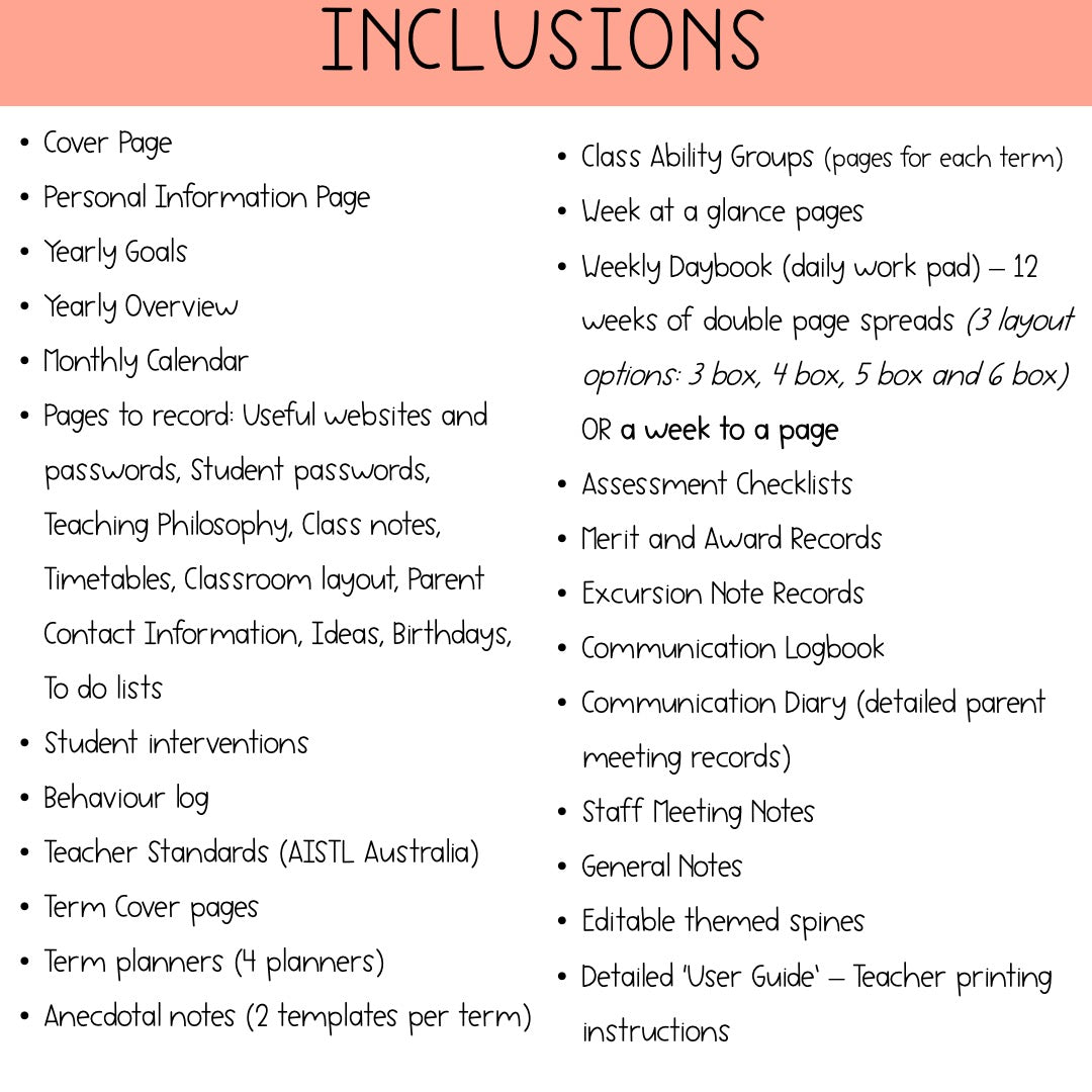 Editable Australian Teacher Planner | Annual Teacher Diary [Terracotta Arch Theme]