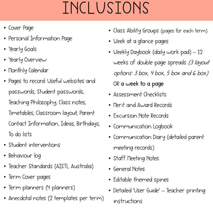 Editable Australian Teacher Planner | Annual Teacher Diary [Terracotta Arch Theme]