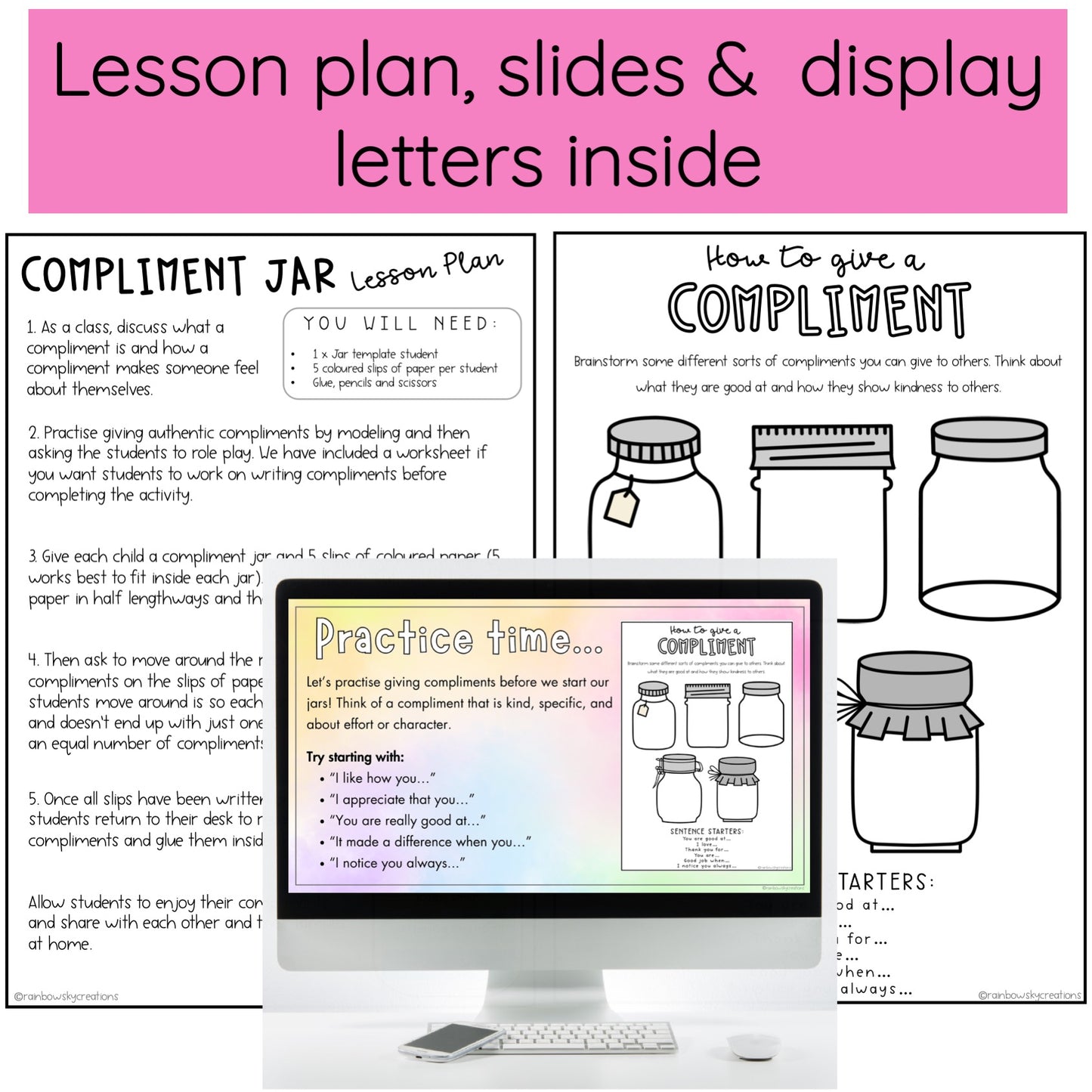 Compliment Jars Activity -  Compliment Kindness Craft