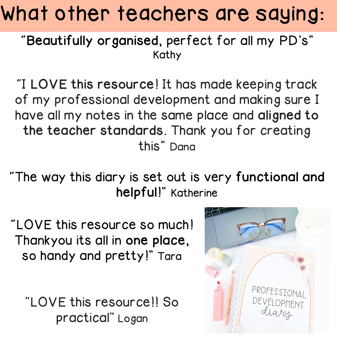 PD Diary | Professional Development Notes | AITSL Aligned Australia [Terracotta Arch Theme] [Digital & Printable]