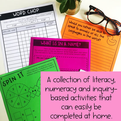 Holiday Homework | Learning At Home Pack | Years 3-4 [Digital & Printable]