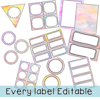 Editable Labels | Classroom Labels | Name Tags [Pastel Theme]