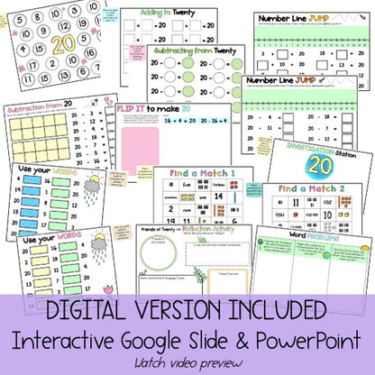 Friends To 20 BUNDLE | Addition & Subtraction | Number Bonds To 20 | Maths Centres