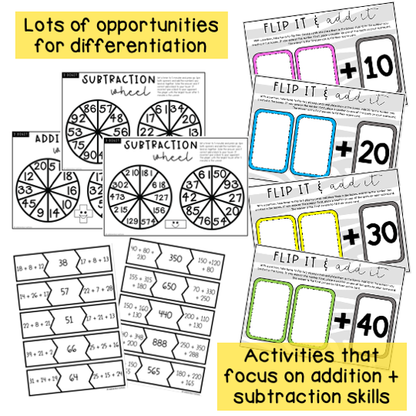 Hands-On Math Activities & Games | Addition & Subtraction | Grades 3-4