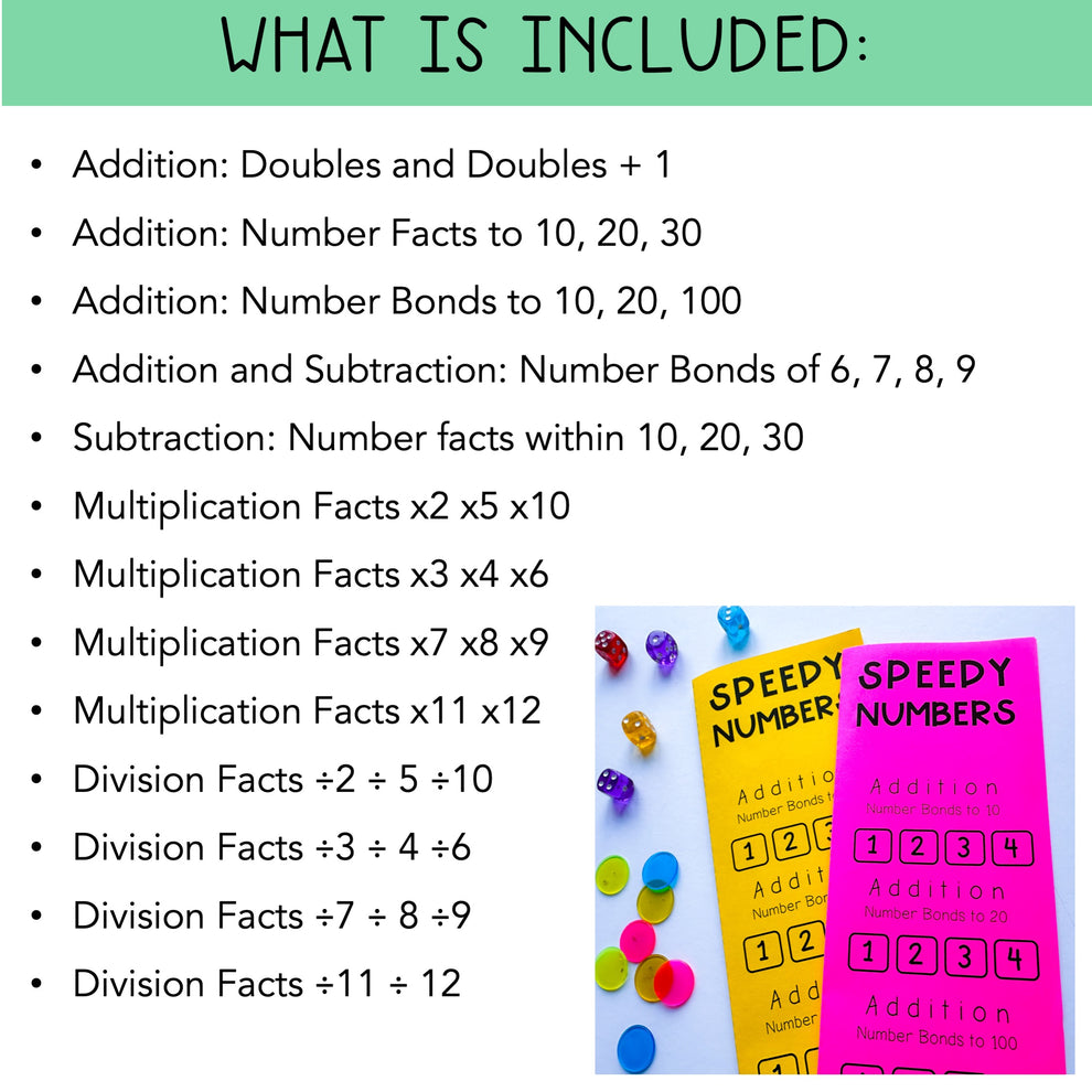 Speedy Numbers MEGA BUNDLE – Rainbow Sky Creations AU