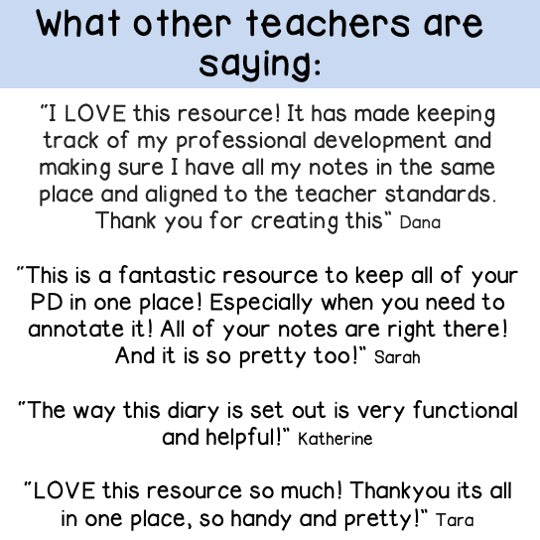 PD Diary | Professional Development Notes | AITSL Aligned Australia [Pastel Rainbow Theme] [Digital & Printable]