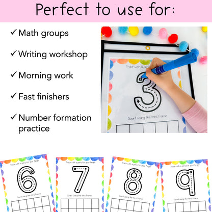 Number Tracing Mats | Kindergarten Math Centre | Kindergarten, Foundation, Prep