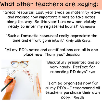 PD Diary | Professional Development Notes | AITSL Aligned Australia [Terracotta Arch Theme] [Digital & Printable]