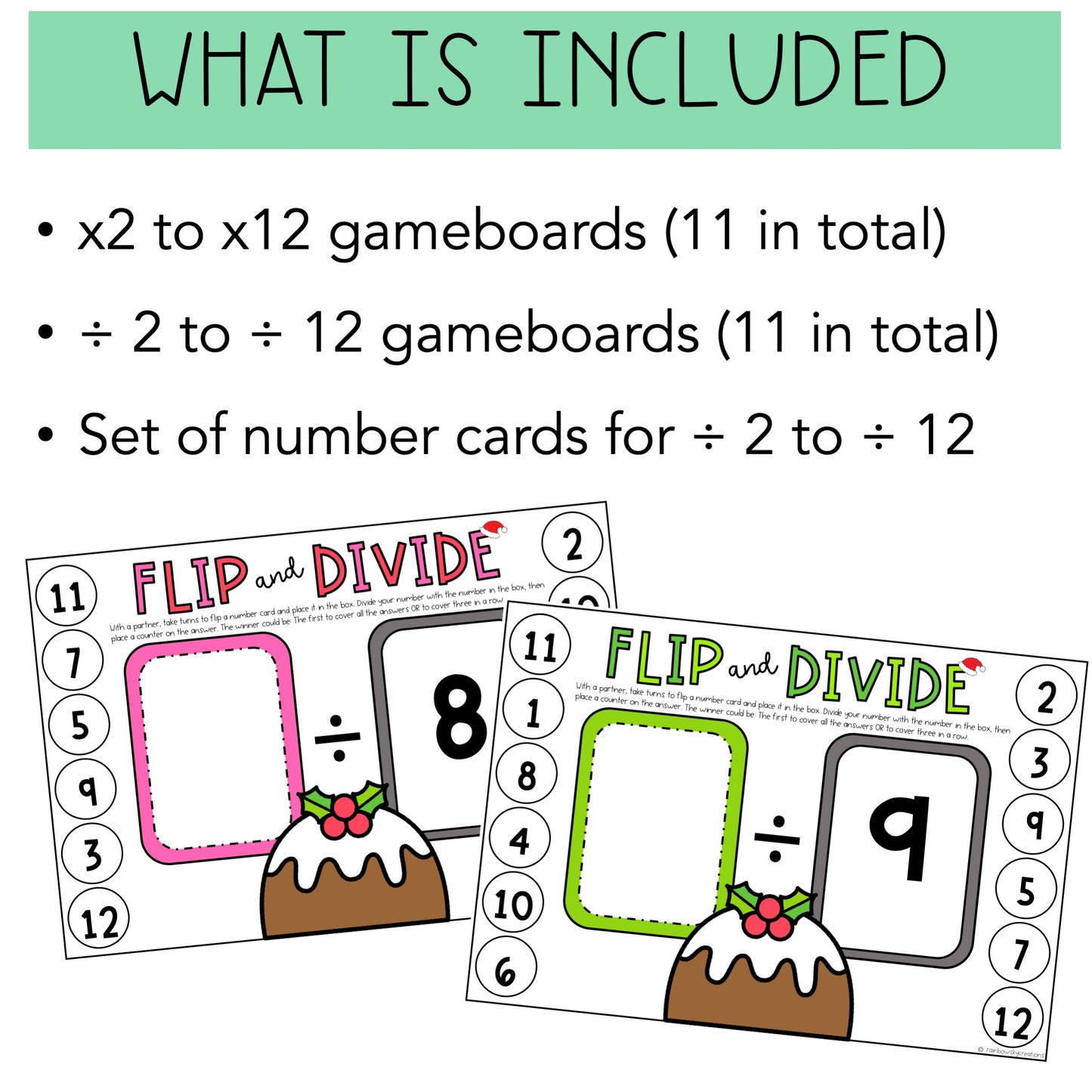Holiday Flip it Games - Multiplication and Division Games