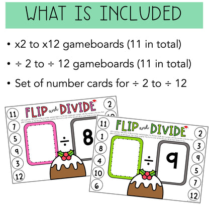 Holiday Flip it Games - Multiplication and Division Games