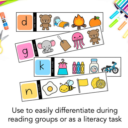 Phonics Clip Cards | Identifying Sound | Reading Centres