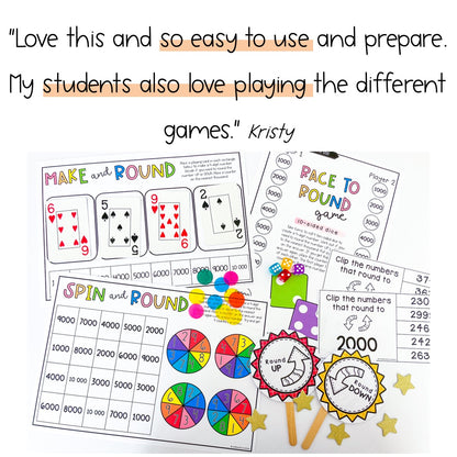 Rounding To The Nearest 10, 100 & 1000 | Rounding Math Centres BUNDLE