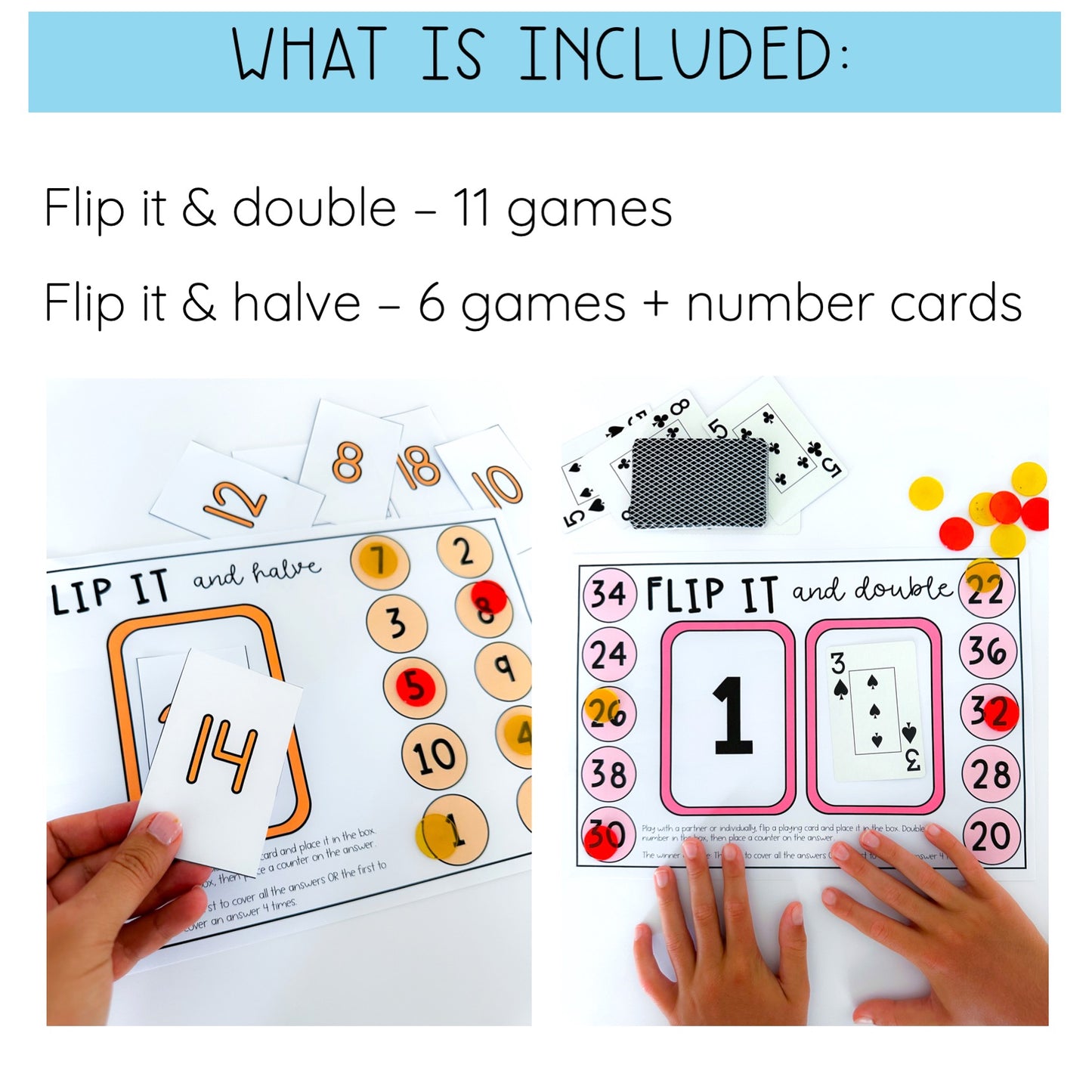 Doubles and Halves Flip it Games