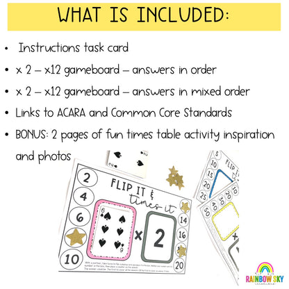 Multiplication Fluency Games | Flip It Games | Times Tables x2 To x12
