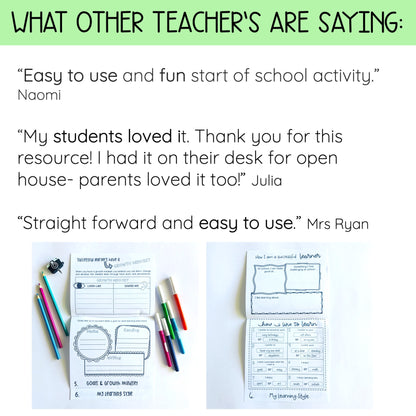 All About Me Flipbook - First Day of School Australia Year 4-6